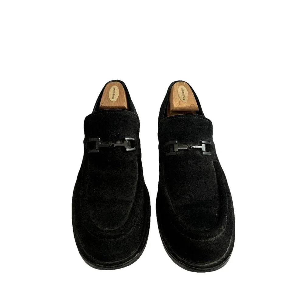 Vintage Very Good Cond. Gucci Black Suede (Men's) US 12D Loafers - UK 11 / EU 47